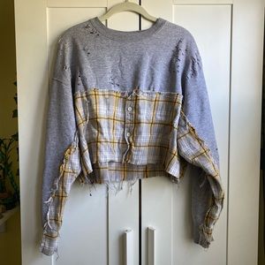 Half flannel half crewneck